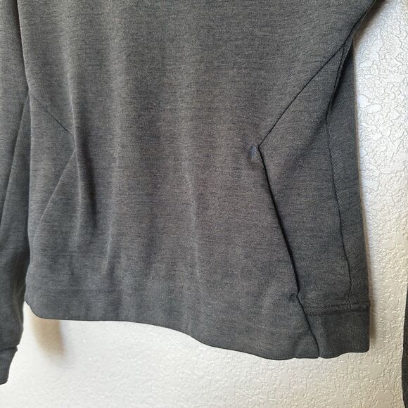 Nike Funnel Neck Hooded Sweater Army Green Womens Small Pockets Sweatshirt - Picture 3 of 7